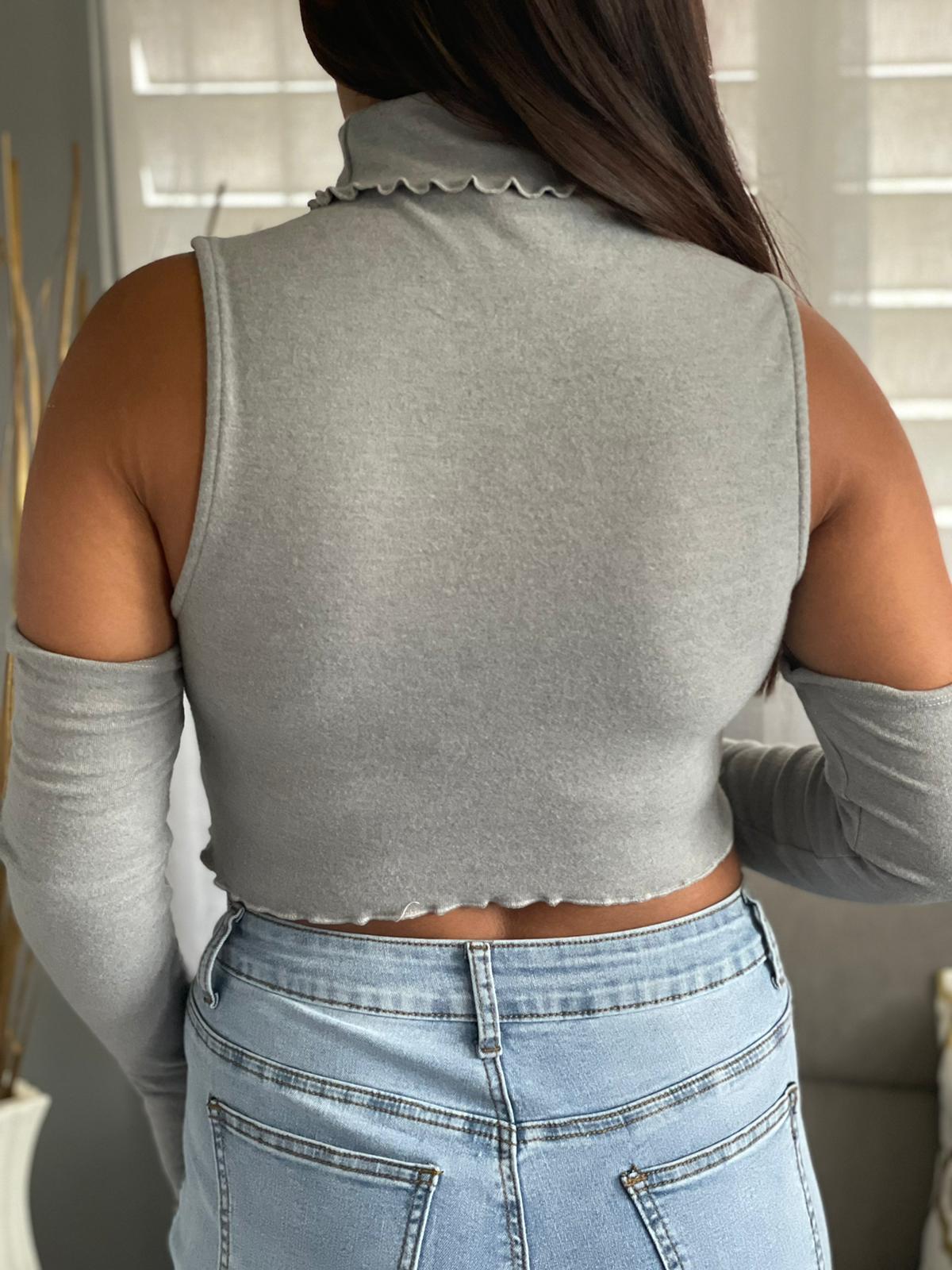 Grey Crop Top